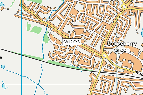 CM12 0XB map - OS VectorMap District (Ordnance Survey)