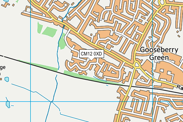 CM12 0XD map - OS VectorMap District (Ordnance Survey)