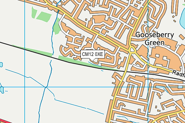 CM12 0XE map - OS VectorMap District (Ordnance Survey)