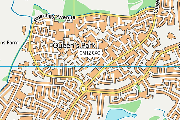 CM12 0XG map - OS VectorMap District (Ordnance Survey)