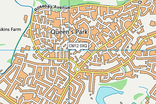 CM12 0XQ map - OS VectorMap District (Ordnance Survey)