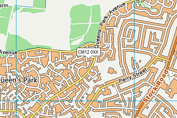 CM12 0XX map - OS VectorMap District (Ordnance Survey)