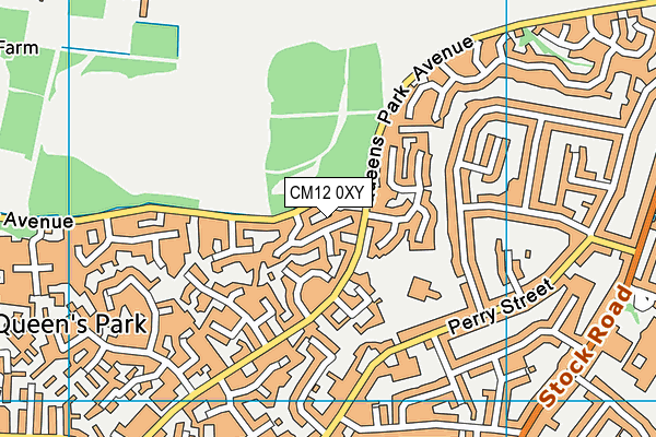 CM12 0XY map - OS VectorMap District (Ordnance Survey)