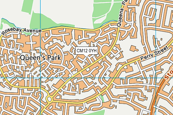 CM12 0YH map - OS VectorMap District (Ordnance Survey)