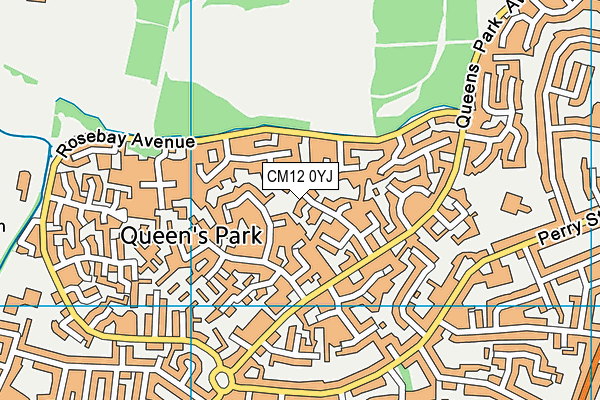 CM12 0YJ map - OS VectorMap District (Ordnance Survey)