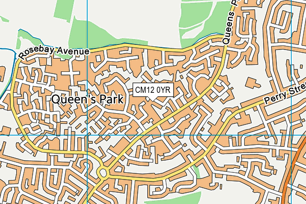 CM12 0YR map - OS VectorMap District (Ordnance Survey)