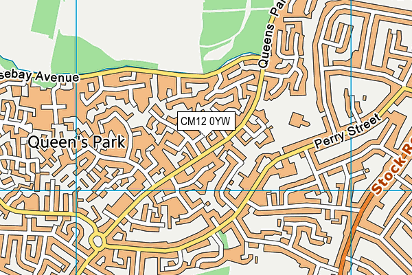 CM12 0YW map - OS VectorMap District (Ordnance Survey)