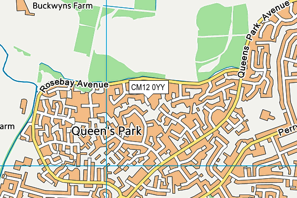 CM12 0YY map - OS VectorMap District (Ordnance Survey)