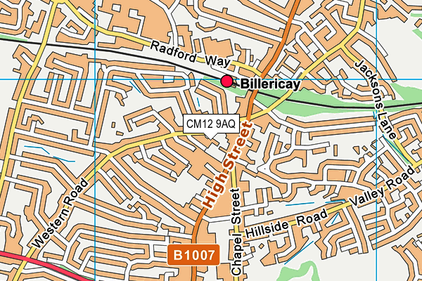 CM12 9AQ map - OS VectorMap District (Ordnance Survey)