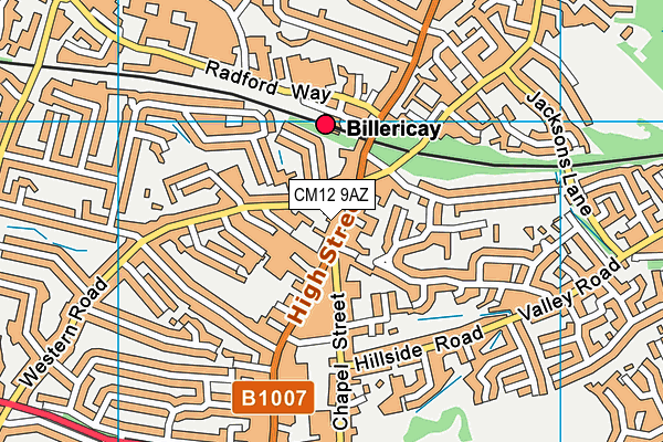 CM12 9AZ map - OS VectorMap District (Ordnance Survey)
