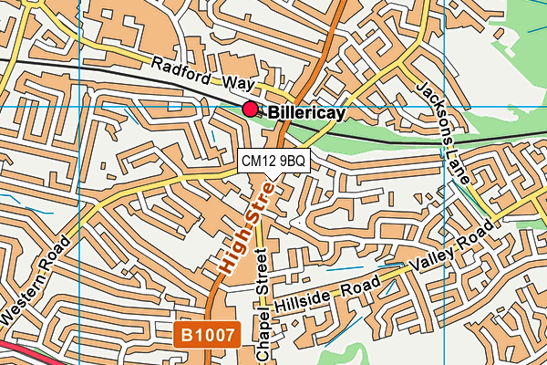 CM12 9BQ map - OS VectorMap District (Ordnance Survey)