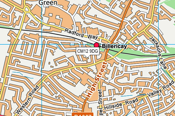 CM12 9DG map - OS VectorMap District (Ordnance Survey)