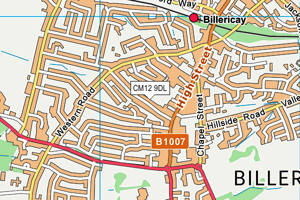 CM12 9DL map - OS VectorMap District (Ordnance Survey)