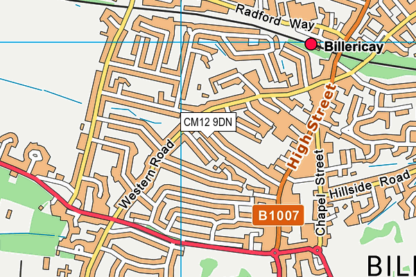 CM12 9DN map - OS VectorMap District (Ordnance Survey)