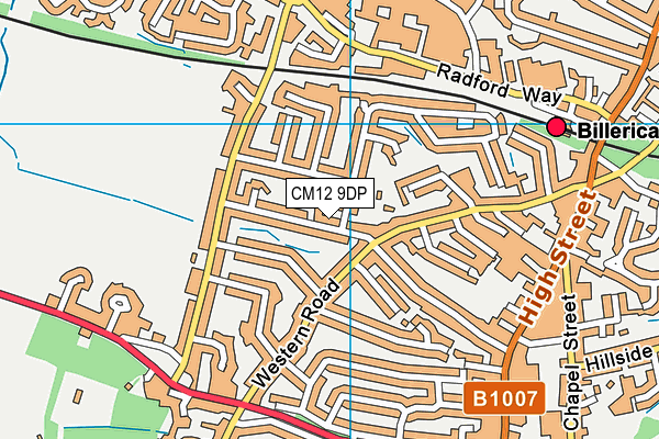 CM12 9DP map - OS VectorMap District (Ordnance Survey)