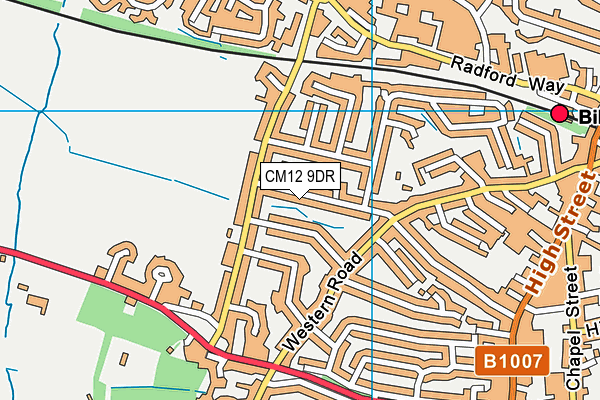 CM12 9DR map - OS VectorMap District (Ordnance Survey)