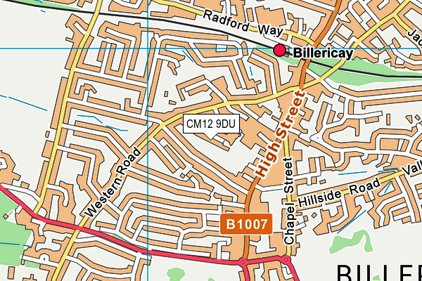 CM12 9DU map - OS VectorMap District (Ordnance Survey)
