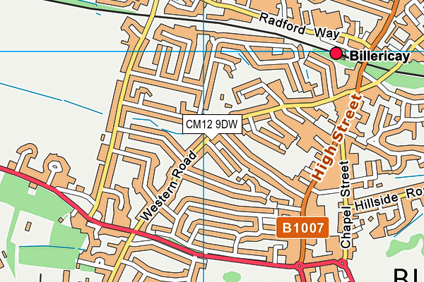 CM12 9DW map - OS VectorMap District (Ordnance Survey)