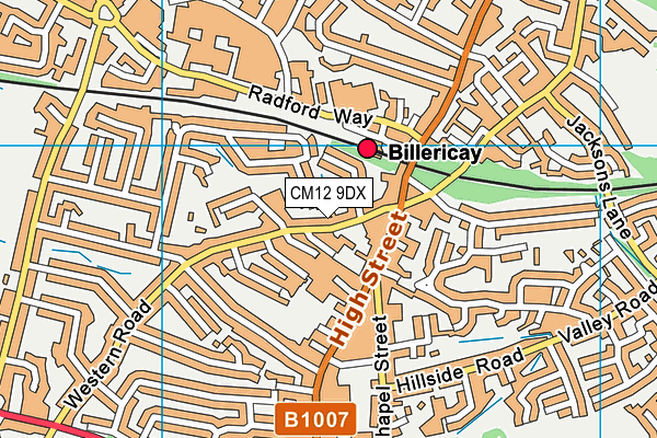 CM12 9DX map - OS VectorMap District (Ordnance Survey)