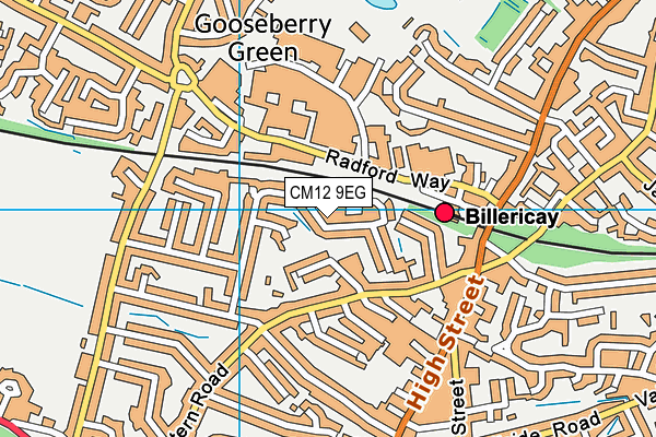 CM12 9EG map - OS VectorMap District (Ordnance Survey)