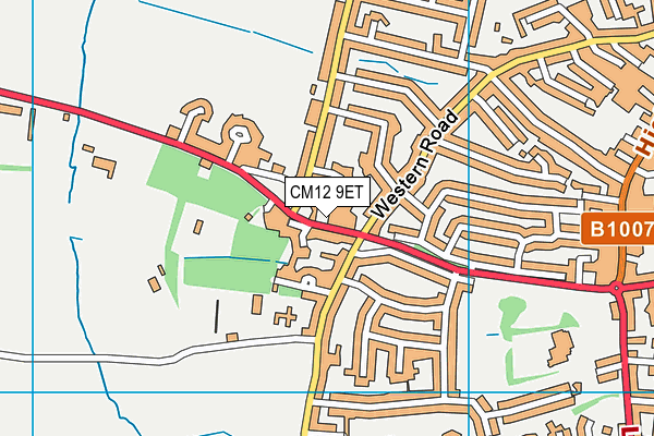 CM12 9ET map - OS VectorMap District (Ordnance Survey)