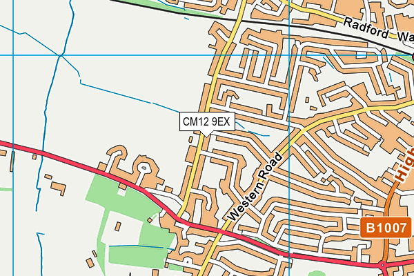 CM12 9EX map - OS VectorMap District (Ordnance Survey)