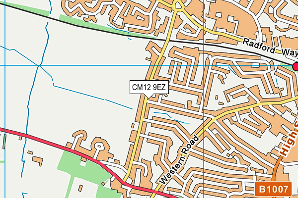 CM12 9EZ map - OS VectorMap District (Ordnance Survey)
