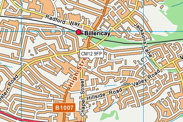 CM12 9FP map - OS VectorMap District (Ordnance Survey)