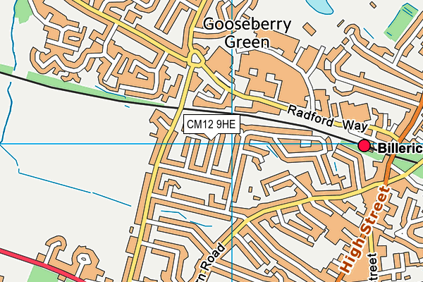 CM12 9HE map - OS VectorMap District (Ordnance Survey)