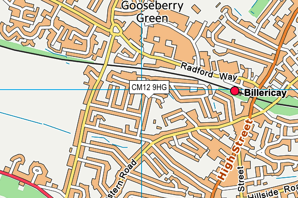 CM12 9HG map - OS VectorMap District (Ordnance Survey)