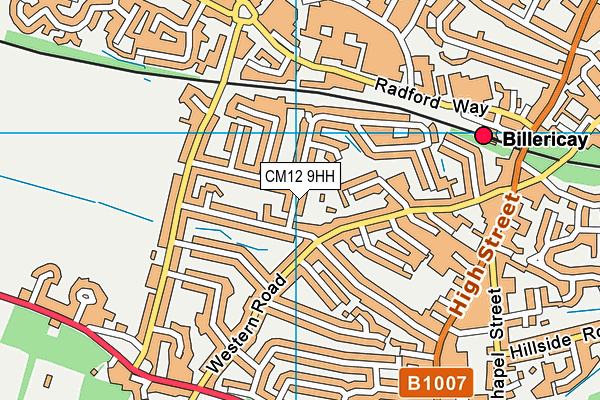 CM12 9HH map - OS VectorMap District (Ordnance Survey)