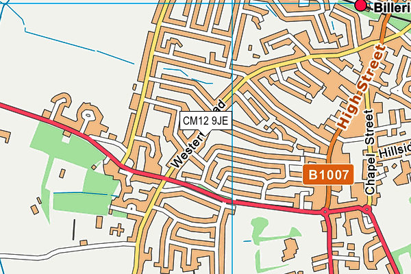 CM12 9JE map - OS VectorMap District (Ordnance Survey)