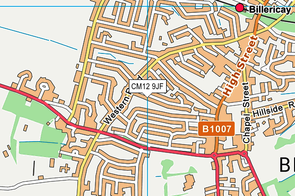 CM12 9JF map - OS VectorMap District (Ordnance Survey)