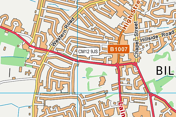 CM12 9JS map - OS VectorMap District (Ordnance Survey)