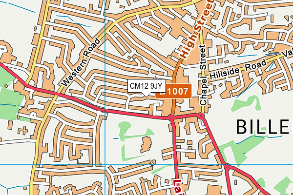 CM12 9JY map - OS VectorMap District (Ordnance Survey)