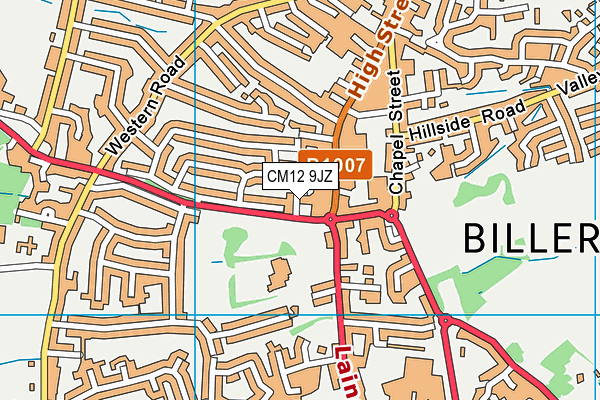 CM12 9JZ map - OS VectorMap District (Ordnance Survey)