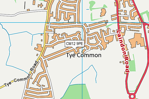 CM12 9PE map - OS VectorMap District (Ordnance Survey)