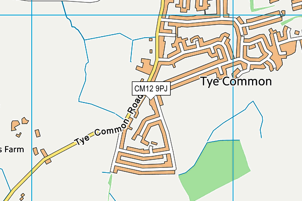 CM12 9PJ map - OS VectorMap District (Ordnance Survey)