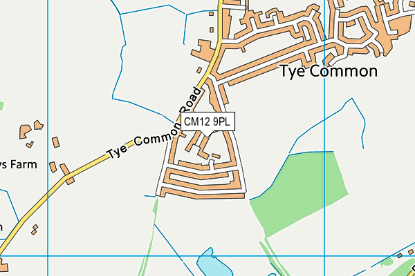 CM12 9PL map - OS VectorMap District (Ordnance Survey)