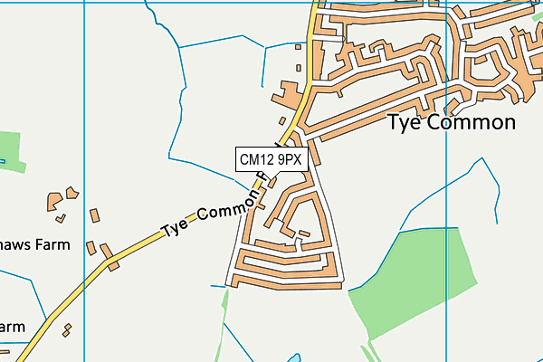CM12 9PX map - OS VectorMap District (Ordnance Survey)