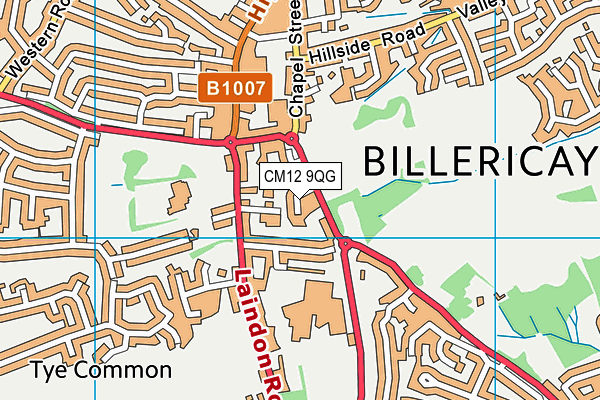 CM12 9QG map - OS VectorMap District (Ordnance Survey)