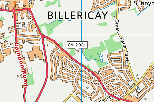 CM12 9QL map - OS VectorMap District (Ordnance Survey)