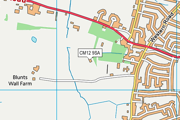 Billericay Town Fc (New Lodge) map (CM12 9SA) - OS VectorMap District (Ordnance Survey)