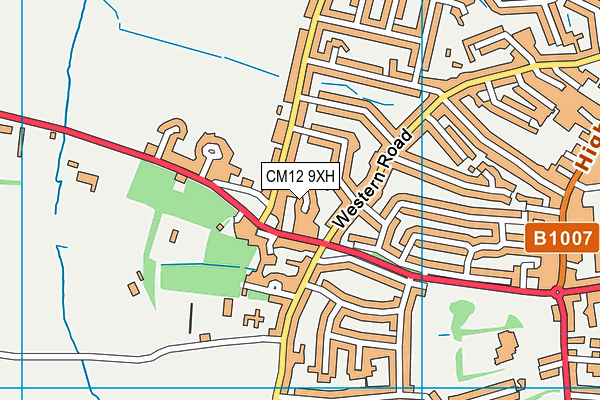 CM12 9XH map - OS VectorMap District (Ordnance Survey)