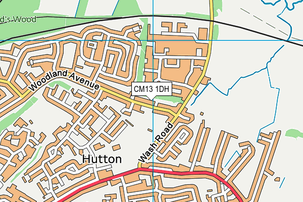 CM13 1DH map - OS VectorMap District (Ordnance Survey)