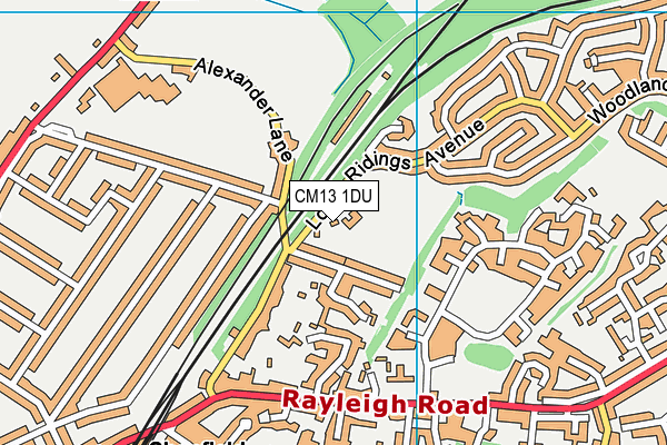 Long Ridings Primary School map (CM13 1DU) - OS VectorMap District (Ordnance Survey)