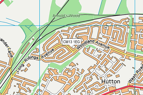 CM13 1EG map - OS VectorMap District (Ordnance Survey)
