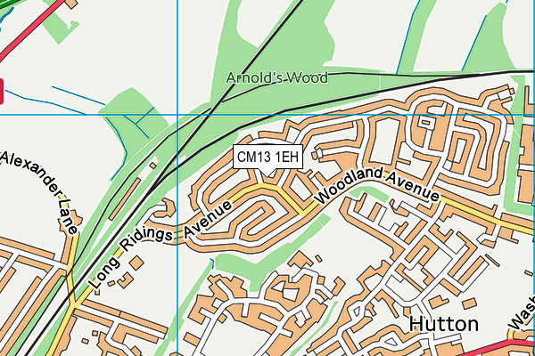 CM13 1EH map - OS VectorMap District (Ordnance Survey)