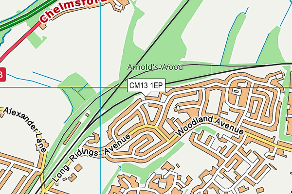 CM13 1EP map - OS VectorMap District (Ordnance Survey)
