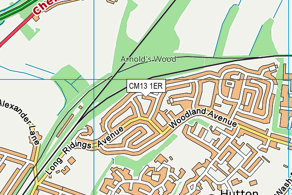CM13 1ER map - OS VectorMap District (Ordnance Survey)